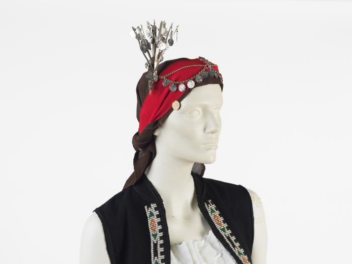 WOMEN’S BROWN HEADBAND OF THE TRADITIONAL COSTUME OF DRYMOS;WOMEN’S HEADBAND OF THE TRADITIONAL COSTUME OF DRYMOS